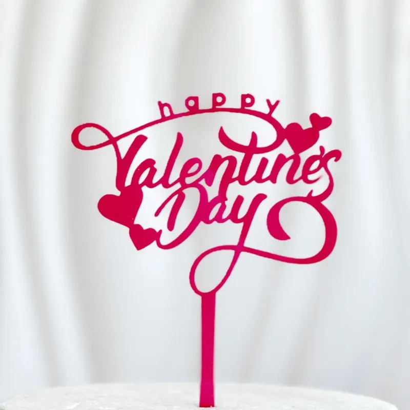 product instagram style happy valentines day acrylic cake decoration valentines day acrylic baking cake topper510-5
