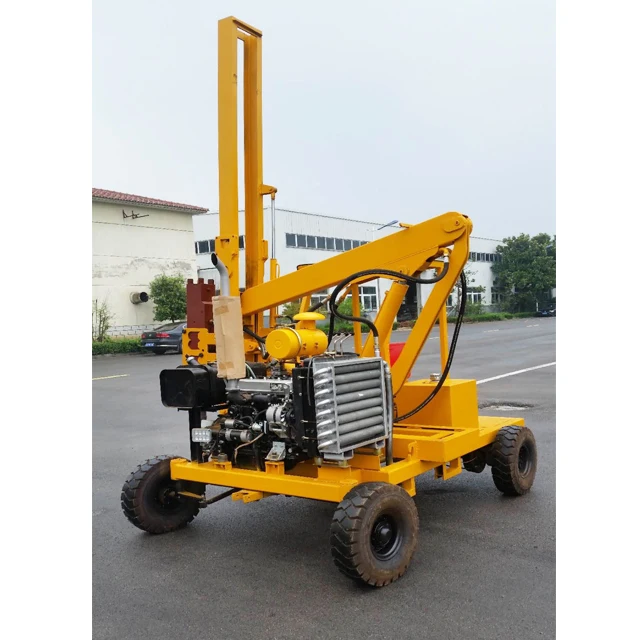 Vibrating Drop Hammer Pile Driver for Guardrail Installation