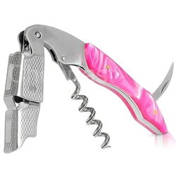 Лазерная гравировка логотипа каучуковая рукоятка красный винный штопор открывалка для бутылок из нержавеющей стали серебристого цвета винные пробки