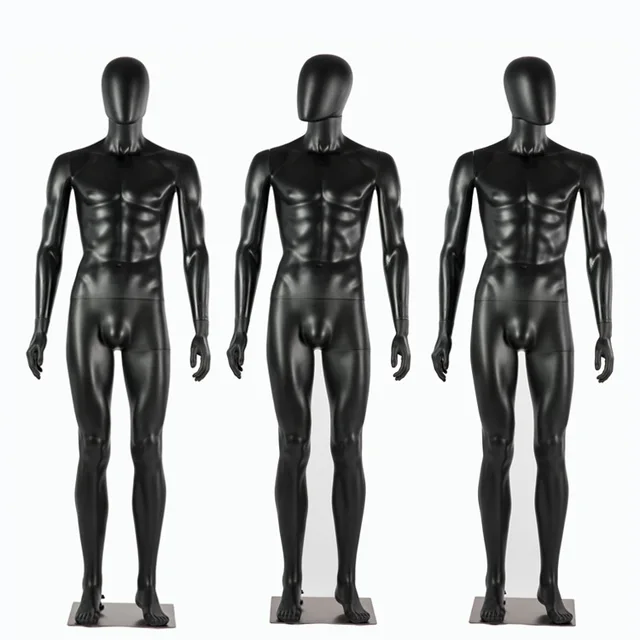 Plastic mannequin black mannequin male full body model clothing model props dummy mannequins window display racks