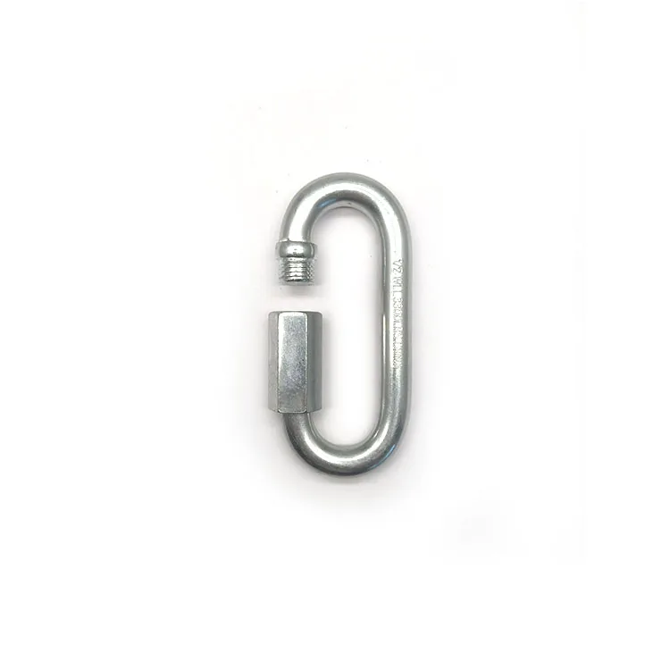 High Quality Chinese Made Zinc Plated 5MM-10MM Quick Link Screw Heavy Duty Oval Carabiner