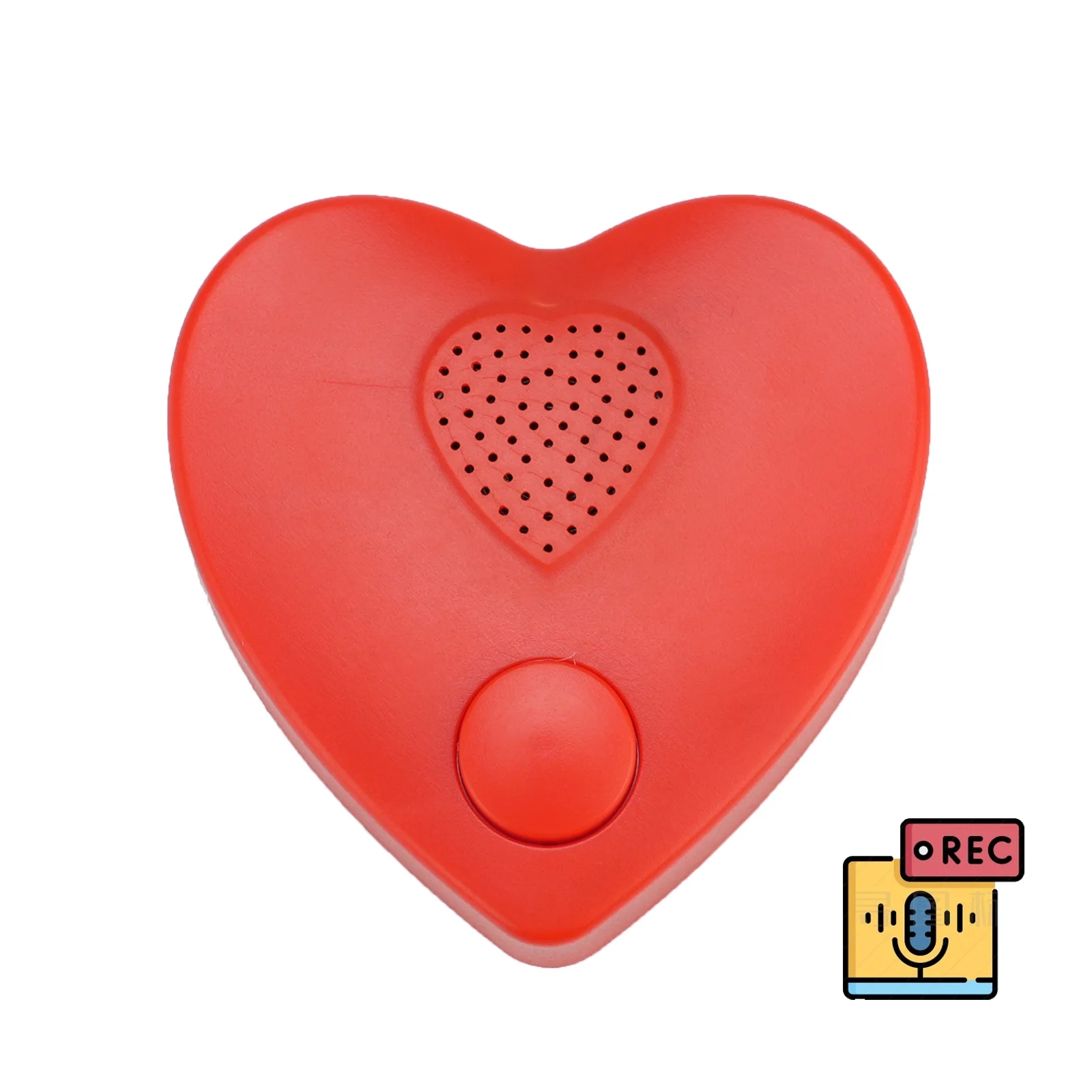 350s Heart-Shaped Real-Time Recording Module Customizable Music Sound Box Speaker DIY Voice Recorder for Stuffed Animals Gift