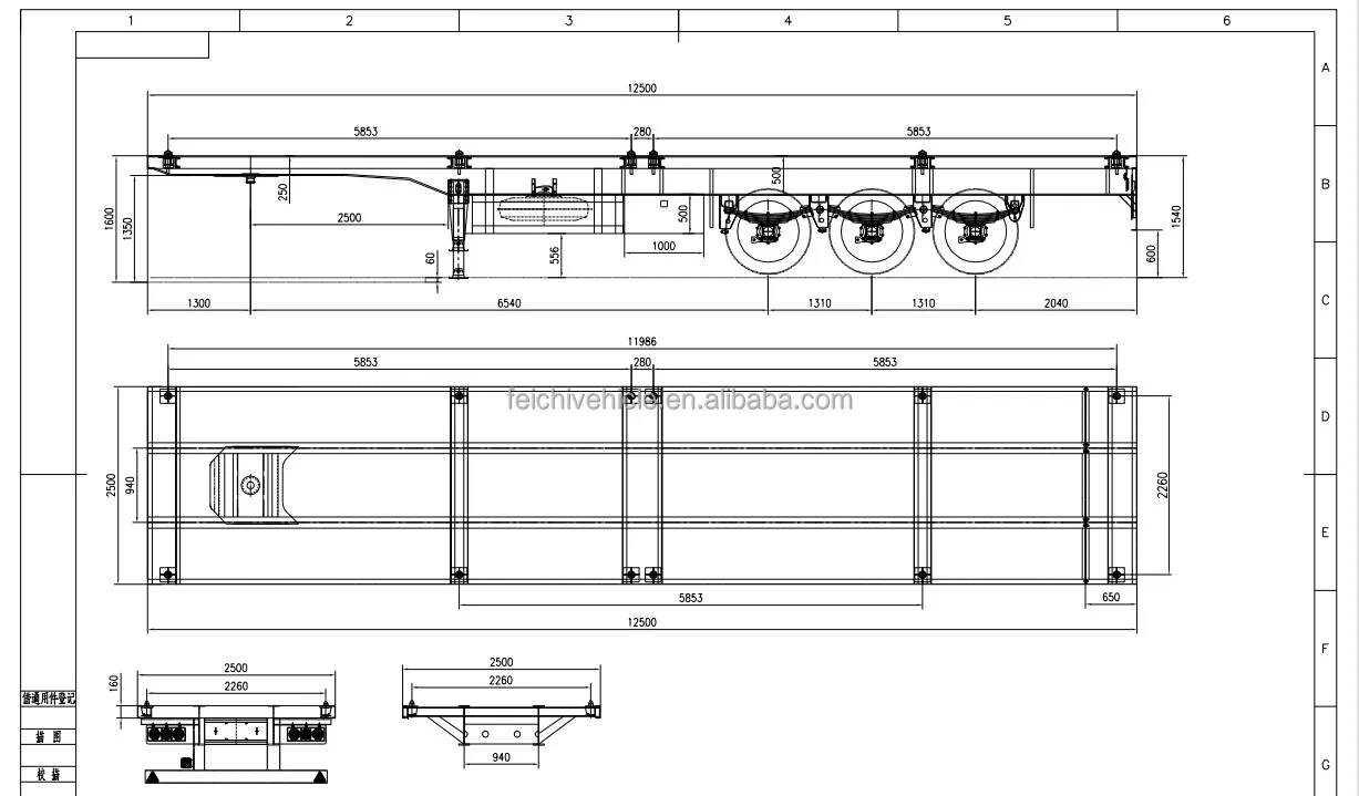 3080 Tons 2 3 4 Axles Flatbed 20ft 40ft 45ft Container Semi Truck