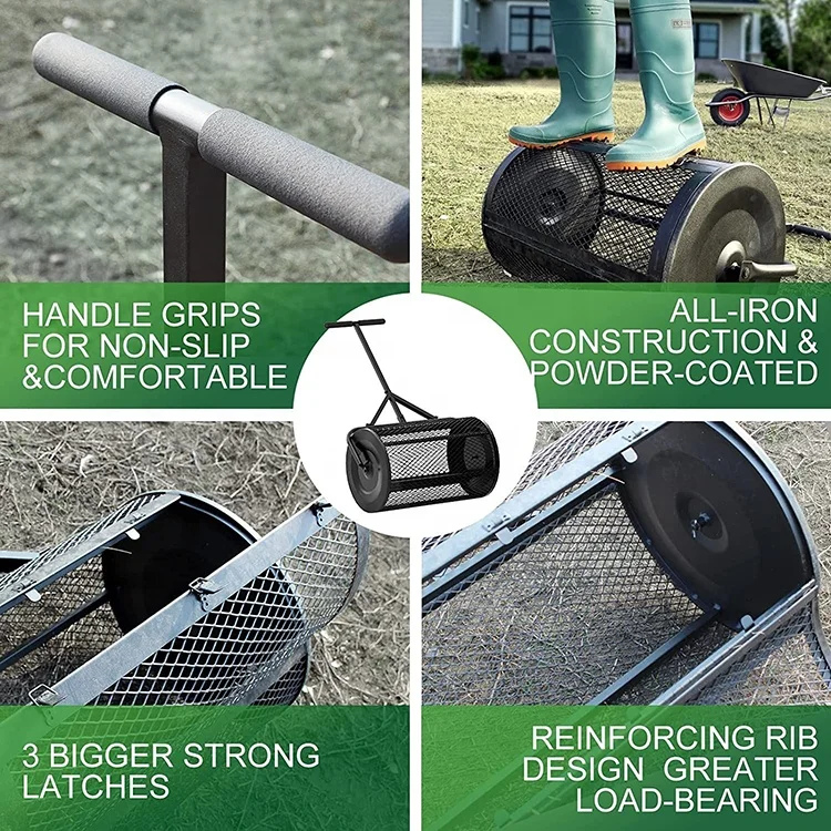 Spreader Roller Lawn Rolling Press Garden Tools Tshaped Hand Plant