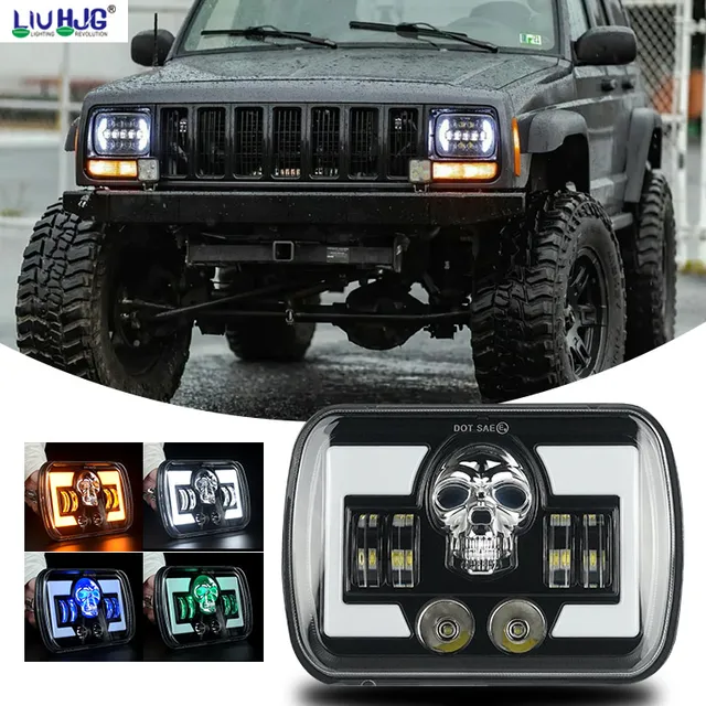 LiuHJG Led Skull Headlights OEM Square Motorcycle Headlight For Trucks Motorcycle