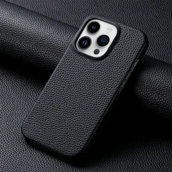 Mobile phone case cover solid color Litchi skin phone case for Apple 16 phone case ins plain skin