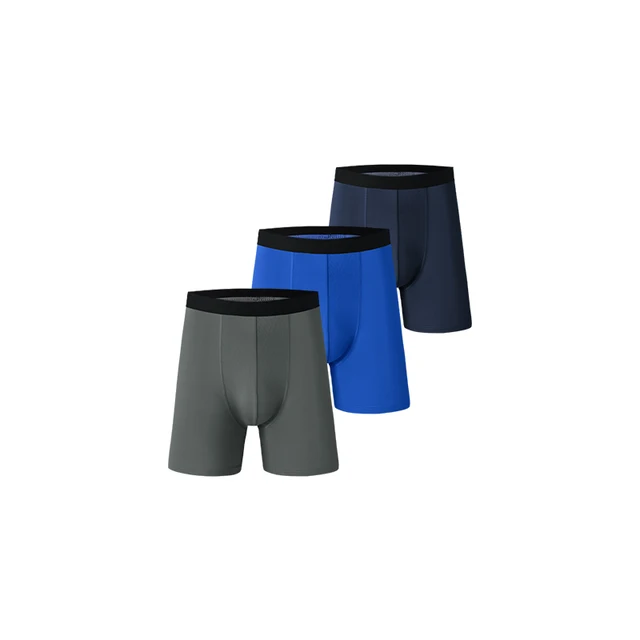 New 3PCS Ice Feeling Ice Silk Men's Underwear Soft and Comfortable Sports Breathable Fashion Trend Boxer Briefs
