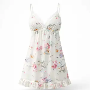Solid Color Floral Lace Breathable Elegant Fashion Women's Nightwear Adjustable Shoulder Strap Set Front Vacation ODM Bulk