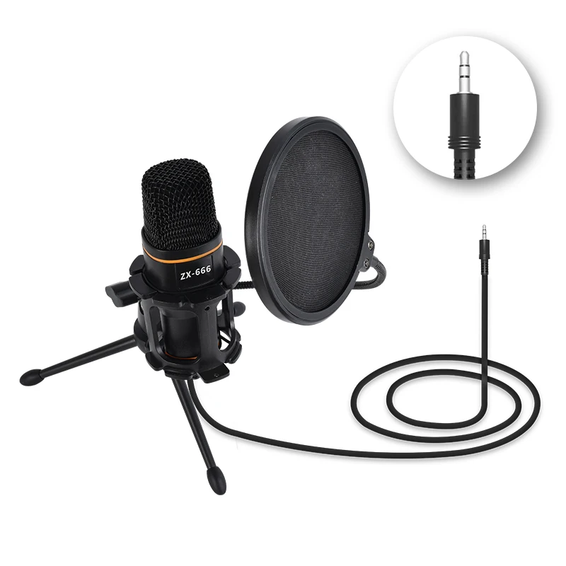 ZX666 USB Studio Microphone for Recording and Gaming