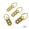 10 anillos para colgar de doble agujero (oro grueso)