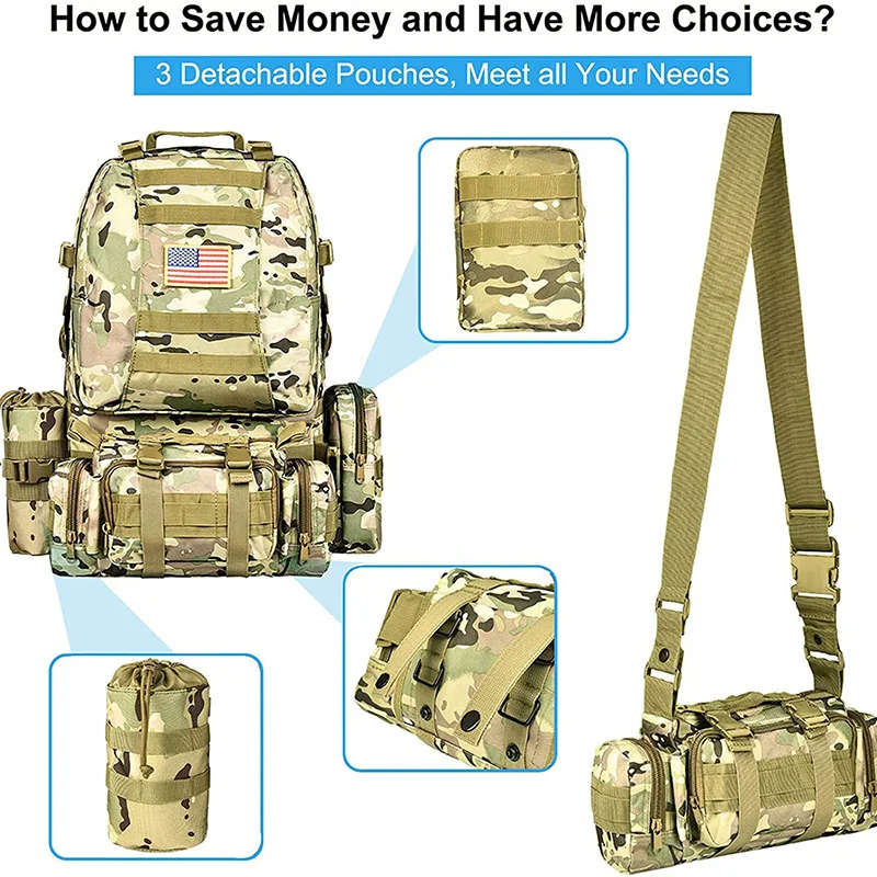 China Factory Wholesale Multi Functional Tactical Backpacks Practical Assault Backpack Casual Tactical Backpack