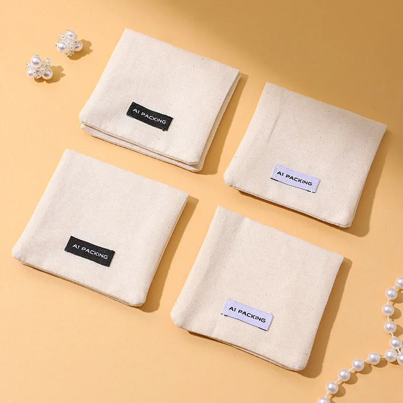 Wholesale A1 Brand Premium Cotton Flap Bag Jewelry Storage Pouches with Custom Logo for Gifting & Packaging details