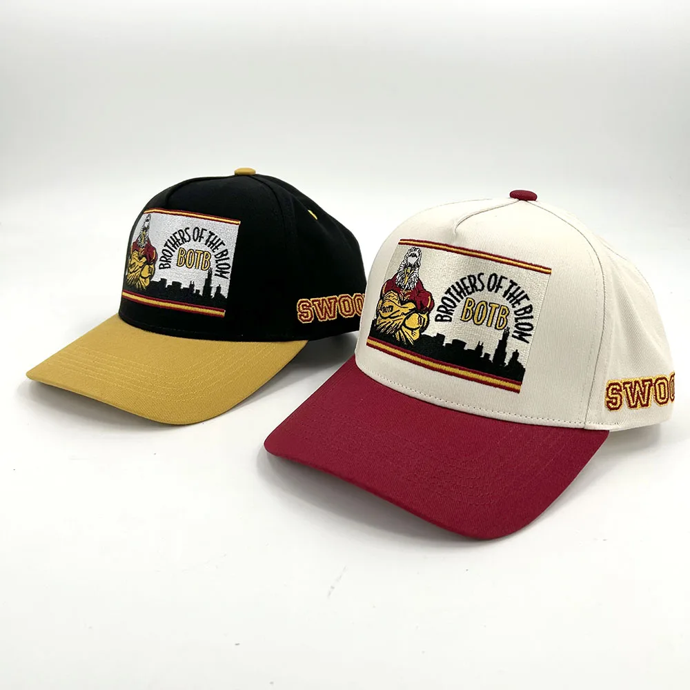 100 Cotton Twill5 Panel Baseball Cap In 2tone Color With Customize