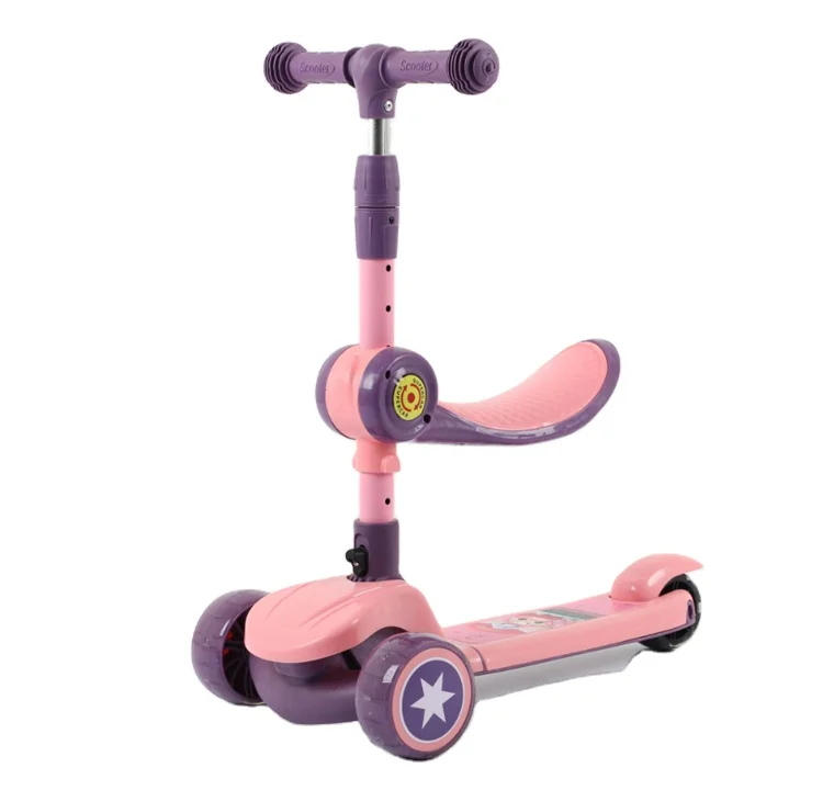 EU Warehouse Portable Kids Kick Scooter Push Electric Luminous Wheel Boys Girls Gift Baby Skateboard for Child E Foot Scooter