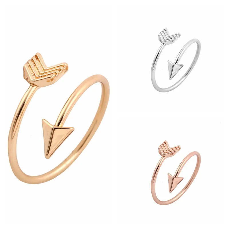 New Open Ring Cupid Arrow Female Japanese and Korean Lovers Simple Pair Ring Stainless Steel Valentine's Day Gift