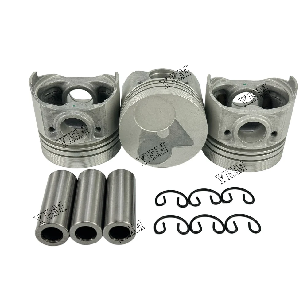3 PCS Piston Kit STD for Kubota D640 Engine Parts 2