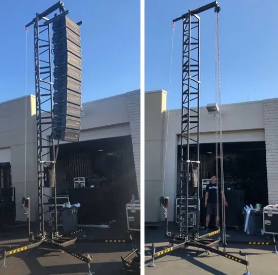 Upright Line Array Speaker Lift Truss Stand Tower Line Array Speaker ...