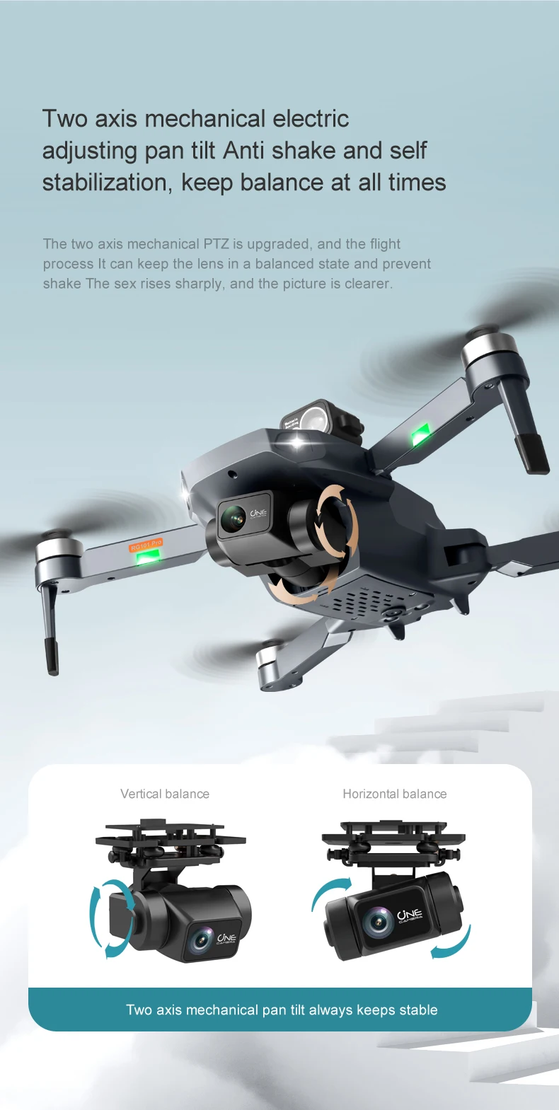 RG101 PRO 2 Axis Gimbal 8K HD camera Professional Drone Brushless RC Quadcopter Laser Obstacle Avoidance RG101 Pro Drone