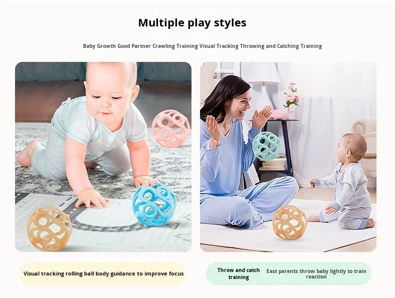 Baby Teething Soft Hand Grasping Ball Food Grade Silicone Teether 0-24 Months Unisex manufacture