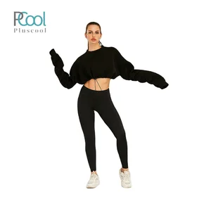 Custom logo Own Design Winter Plain Pullover Sweatshirt Manufacturers Crop Top Hoodie