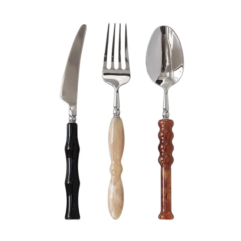 product western tableware set creative home 304 stainless steel steak knife fork and spoon three piece silverware flatware set-58