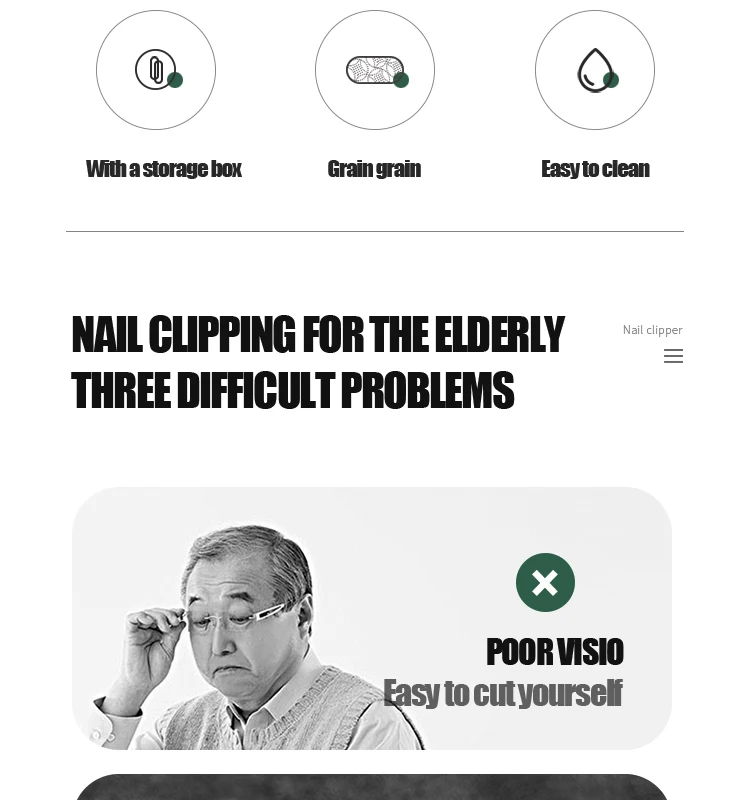 Stainless Steel Magnifying Glass for the Elderly Special Anti-splash Special Thick Hard Nail Clippers Special Thick Hard Nails