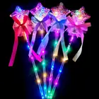 Wand Princess Lighting Up LED Magic Sticks With Face Magic Wand With A Blingbling Ball Kids Princess Glitter Light Fairy Stick