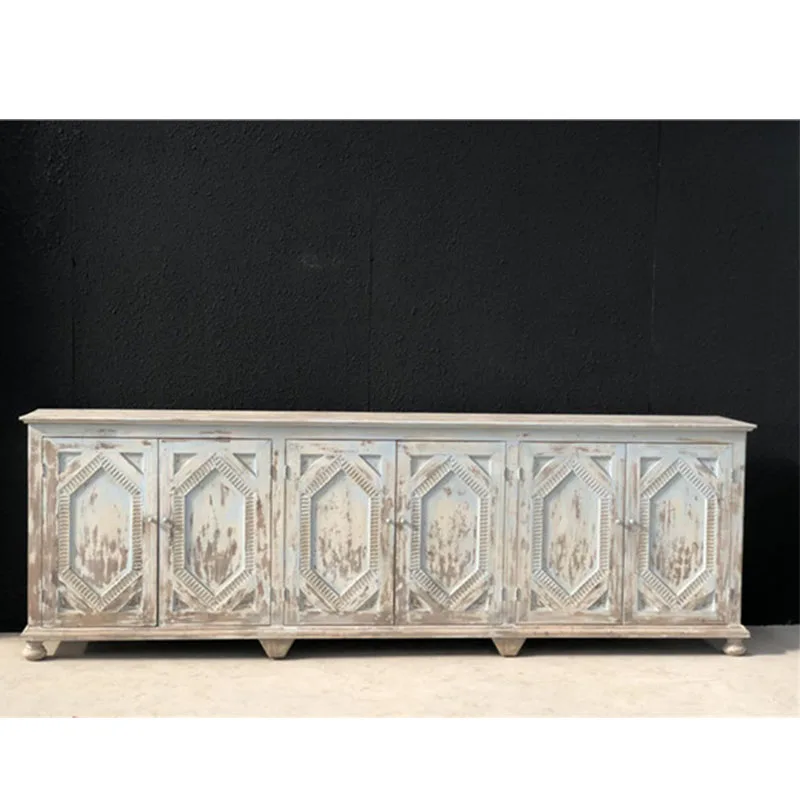 Asian Antique Vintage Chinese Reclaimed Solid Wooden Sideboard Buffet Table