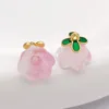 Rosa intenso giglio di vetro della valle fiore 12*11mm-1.2g-