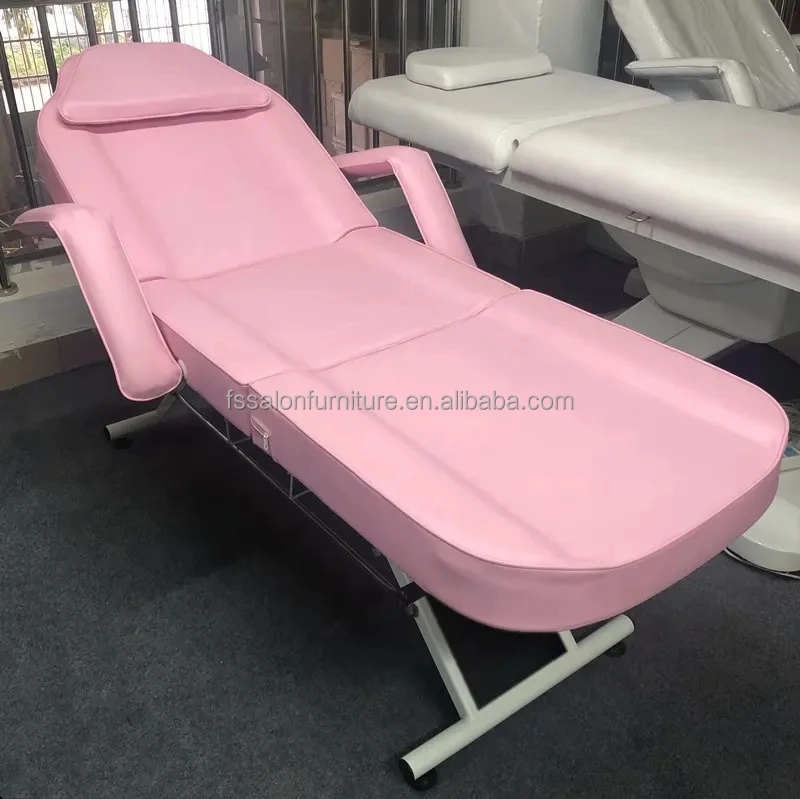Pink Facial Adjustable Multifunctional Bed Beauty Salon Eyelash Recliner Lash Table Foldable