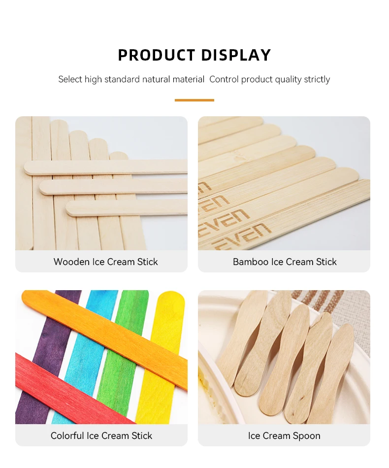 Eco-friendly Custom Popsicle Sticks Ice Cream Stick Wooden Popsicle ...