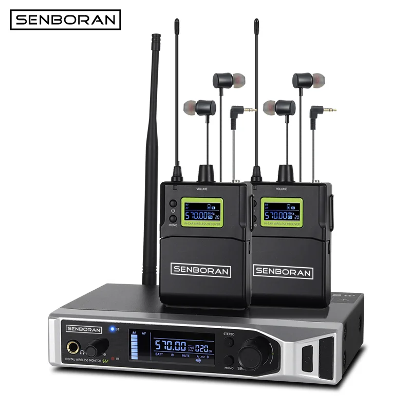 SENBORAN WM1000 Professional Vocal Stage Personal IEM UHF Wireless Stereo in Ear Monitor System