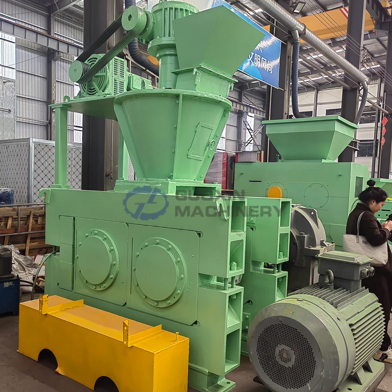 Large Capacity Ceramic Mineral Powder Iron Ore Fines Ball Press Machine Iron Slag Carbon Black Briquette Machine