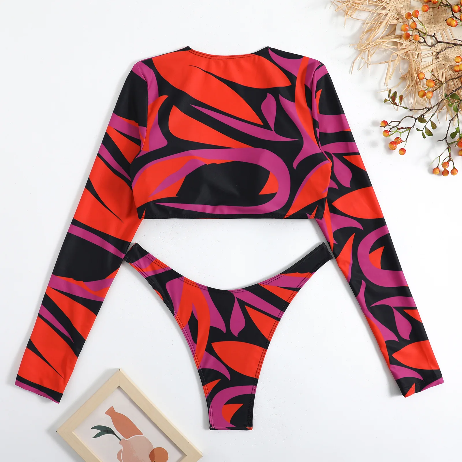 Fs9039a Hot Sale Bathing Suits Women Fashion Print Swimwear 2 Pieces