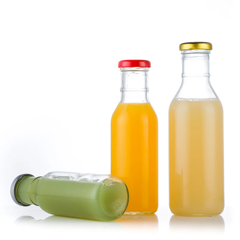 250 ml 350 ml 500 ml klare runde Milch-Saft-Getränk-Glasflaschen für Getränke