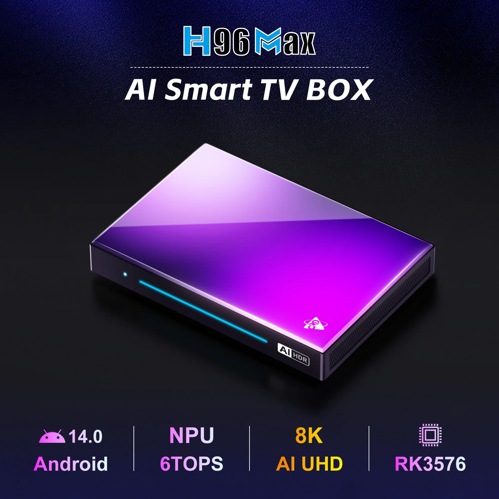 H96 Max M9 AI Smart TV Box アンドロイド14 ボックス H96 MAX M9 Android 14 8K TV Box - RK3576 Octa Core, 6TOPS AI, Wifi