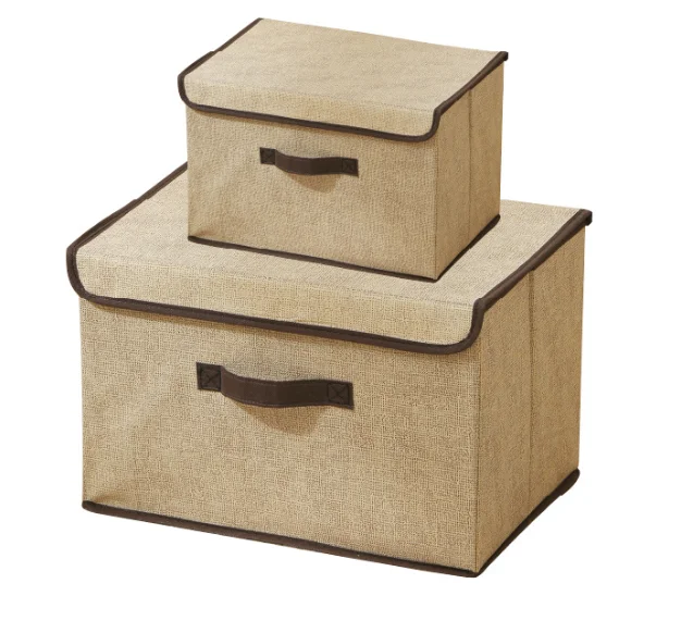 Cotton and Line Foldable Household Desktop Storage with Cov Storage Box for Underwear,socks,cosmetic,clothes,wardrobe and Drawer manufacture