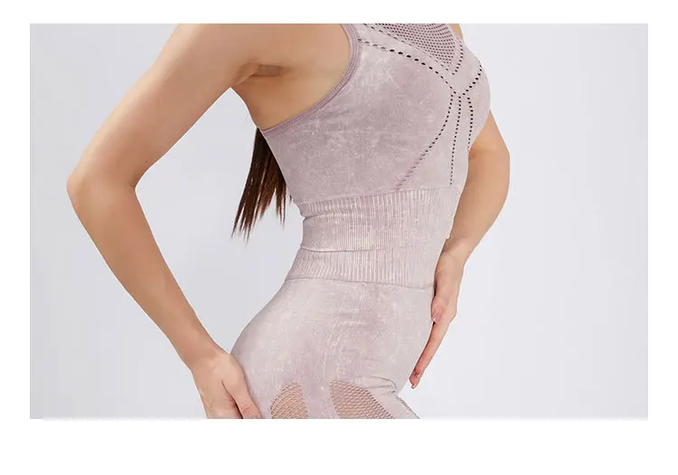 OEM Custom Seamless Washed Yoga Set Bra Leggings  Breathable Tight Fitness Women Sports GYM Run Yoga  High Waist Women Yoga Sets