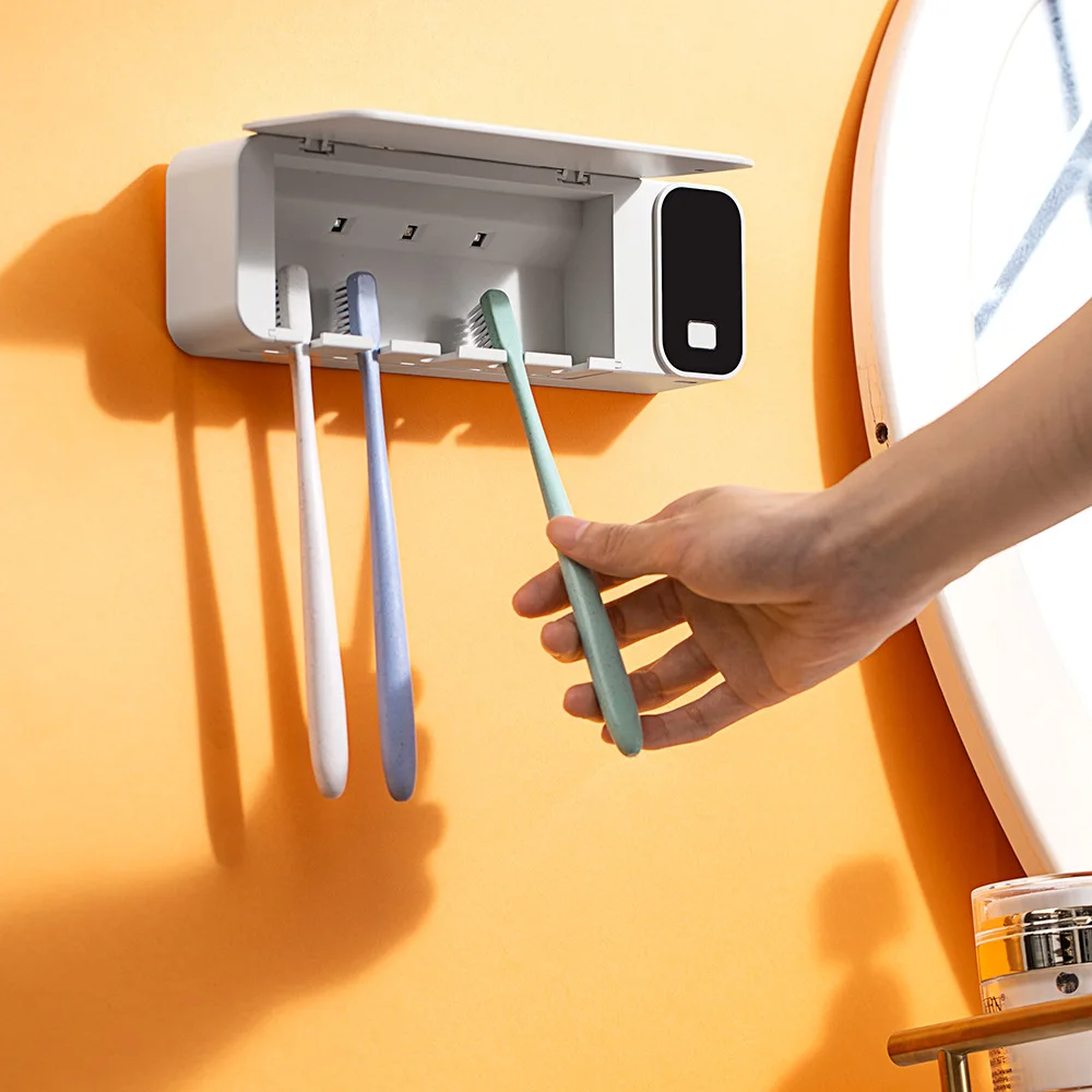 Дезинфицирующая зубная щетка UVC UVA со светодиодной подсветкой, дорожный футляр для дезинфекции зубной щетки, стерилизатор