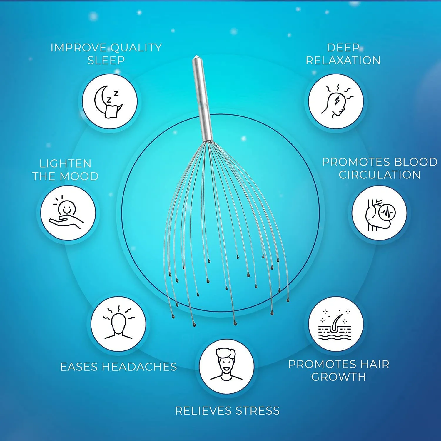 Steel Head Scratcher Massager Scalp 20 Claws Wire Head Massager Finger