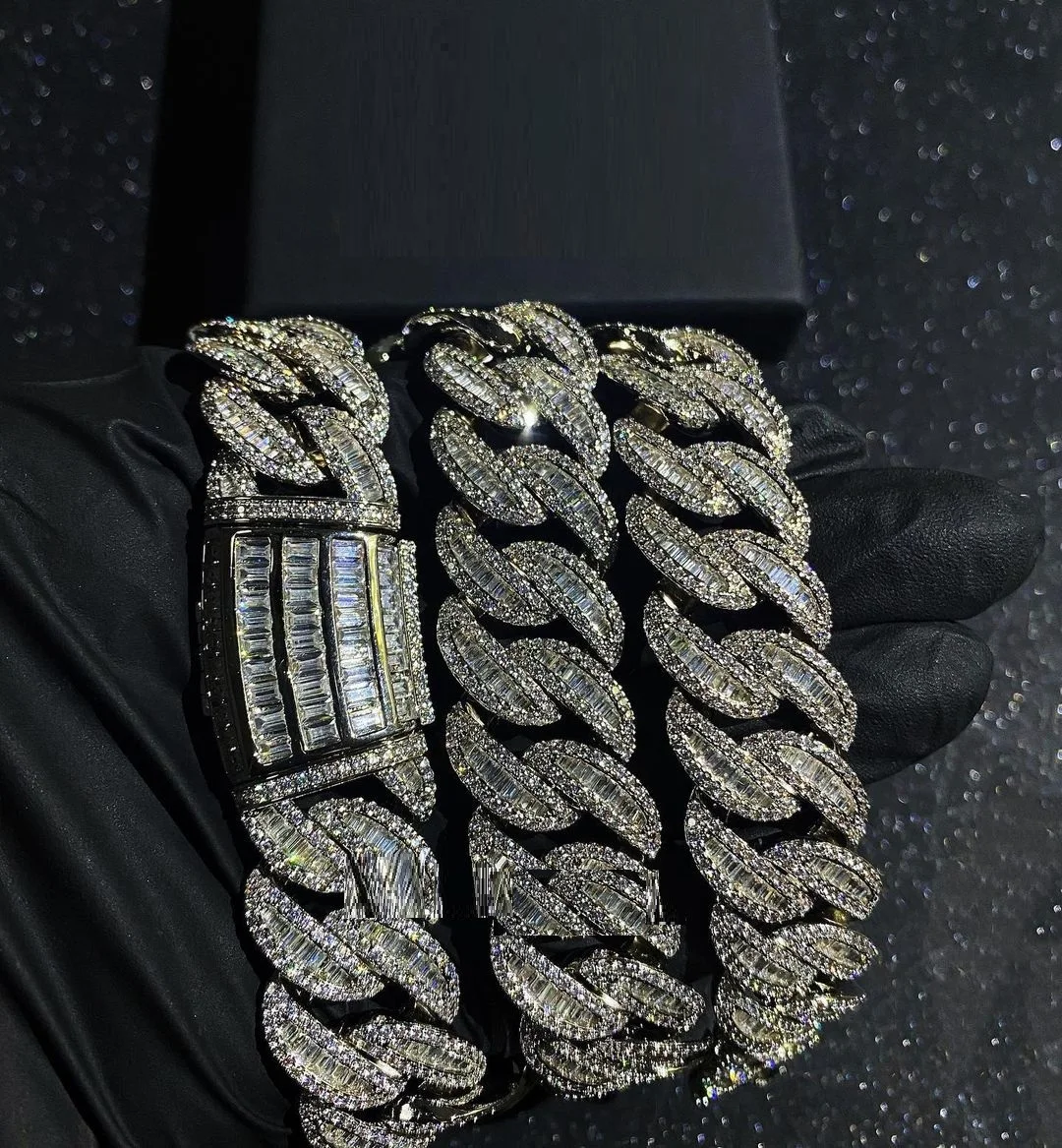 Iced Out Bling 20mm CZ Cuban Link Chain Necklace for Hip Hop