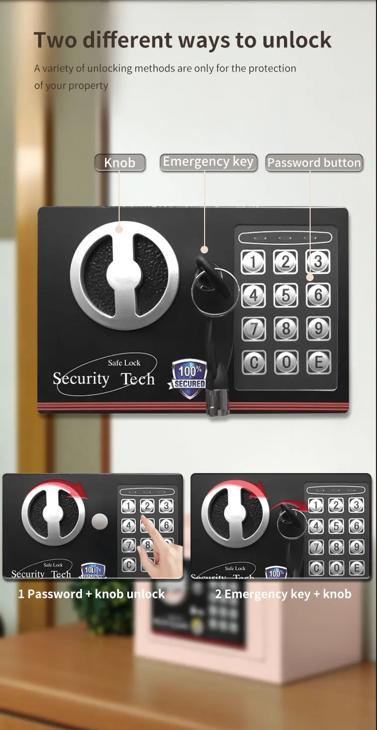 CEQSAFE Mini Safe Box Durable Cash Safes for Home Security and Protection for Money supplier