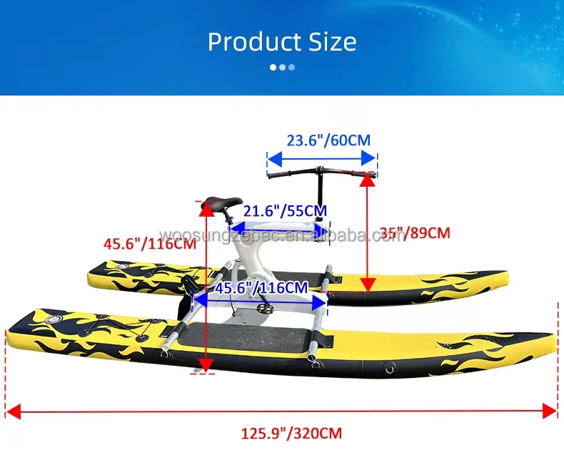 Inflatable Water River Sea Bike Swan Pedal Boat Hydrofoil Bike Frame
