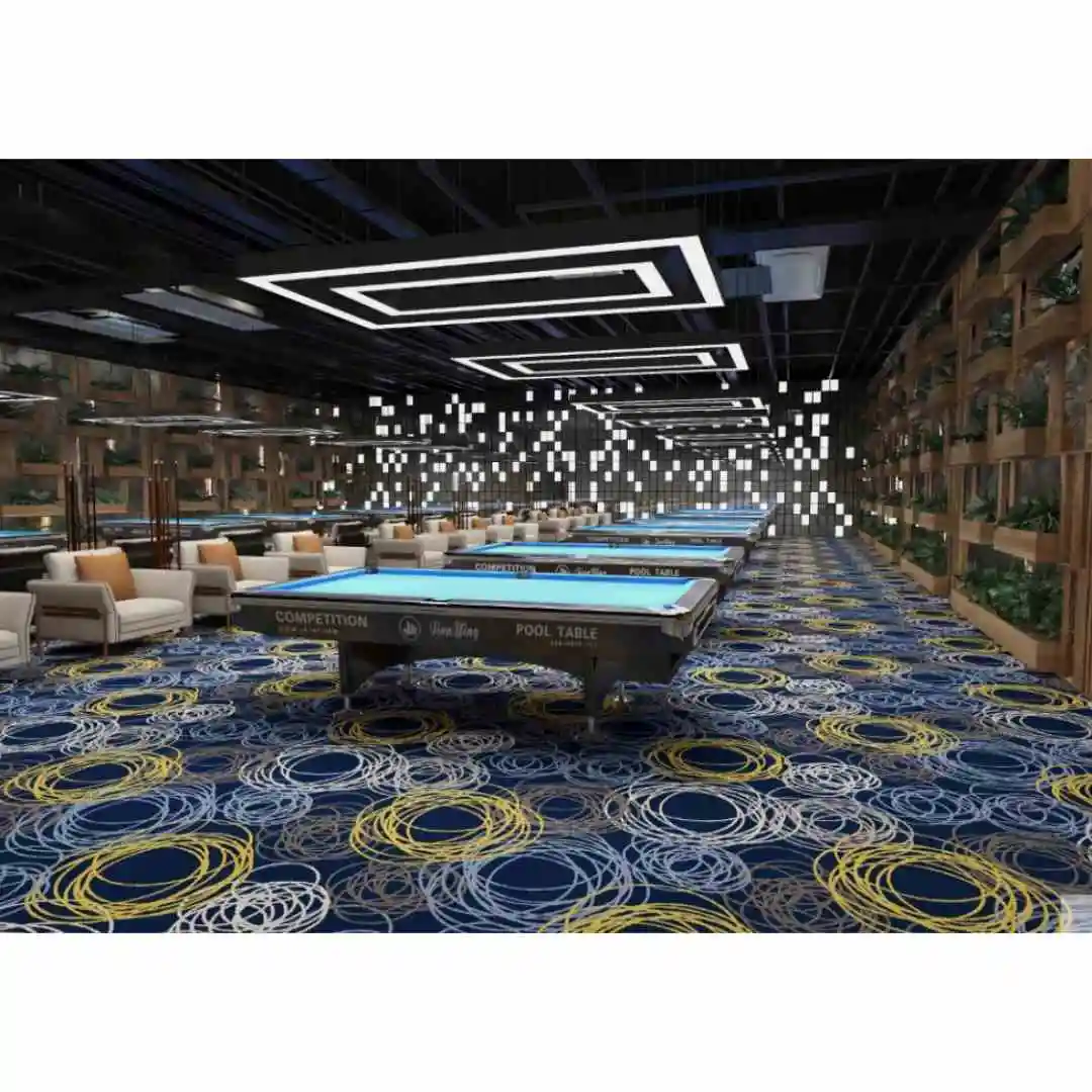 Carpet Factory100% Nylon Printed Colorful Cheap Large Roll Pool Hall Using Wall to Wall Axminster Carpet for Billiard Parlor