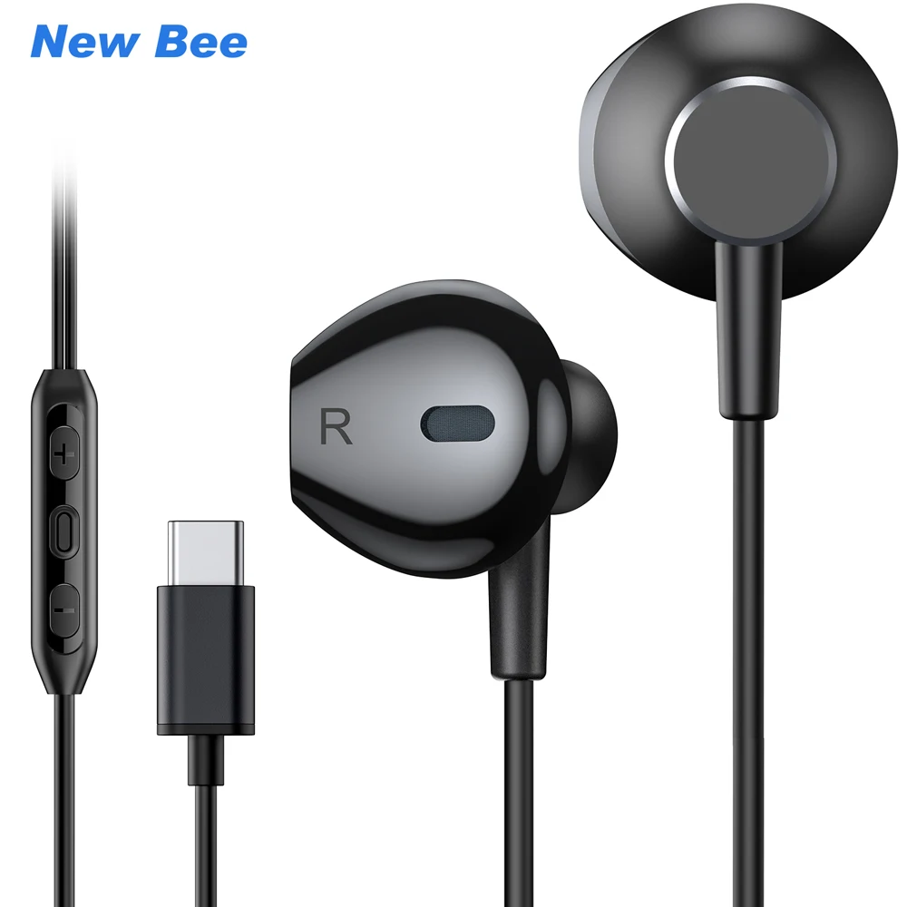 Ear Buds Usb C Headphones Ipad New Bee In-Ear Headset USB C