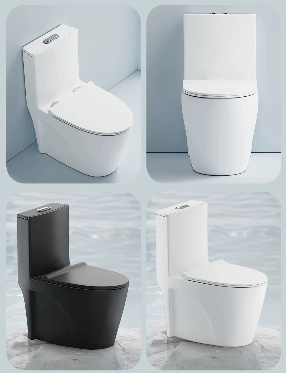 Modern bathroom floor mounted dual flush siphonic modern wc ceramic commode sanitary ware one piece toilet bowl factory