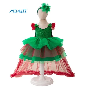 MQATZ High Quality Girls Dresses Christmas Party Dress Kids Knee-Length Unique Print Pattern Wholesale T2282XZ
