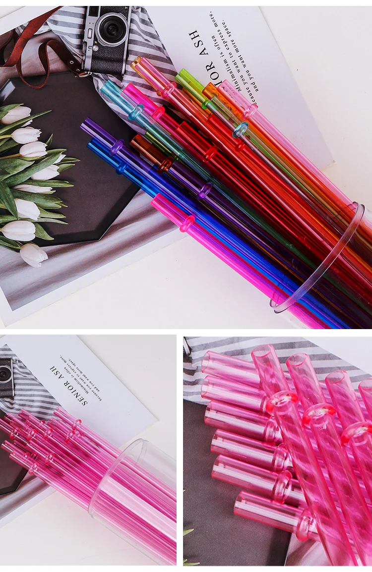 Customized Logo 300pack Of Pet Hard Plastic Straws Reusable Straws