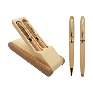 Custom Logo 0.5mm Bamboo Gel Pen Set Promotional Office Staff Writing Tool for Optimal Productivity