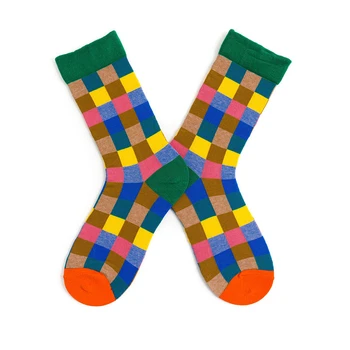 High Quality Sock Happy British Style Geometry Personality Trend Cotton Men Women Stocking Socks